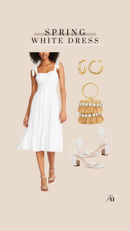 free people white dress
gold hoop earring 
fringe bucket bag
white strappy heel 

#LTKFind #LTKshoecrush #LTKstyletip