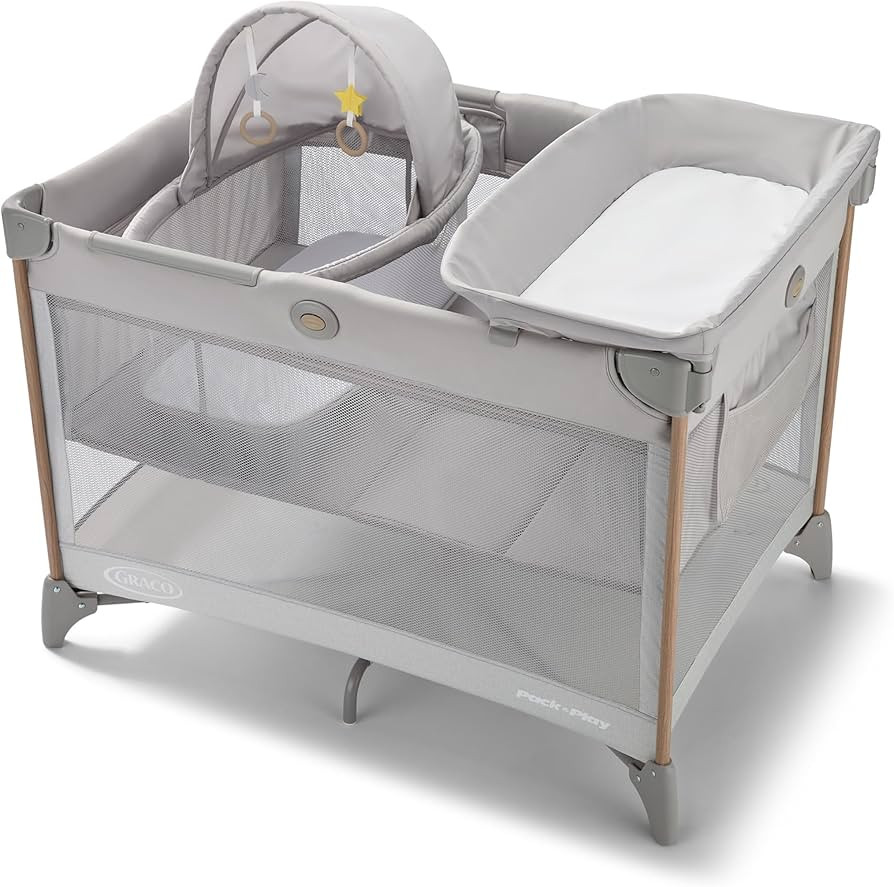 Graco Pack n’ Play CareSuite Playard, Portable Playpen with Baby Bassinet, Changing Table, Sky | Amazon (US)