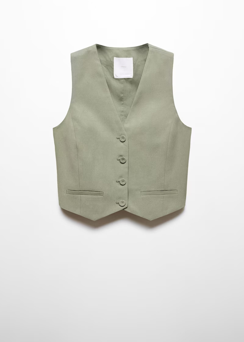 Suit waistcoat with buttons -  Women | Mango United Kingdom | MANGO (UK)