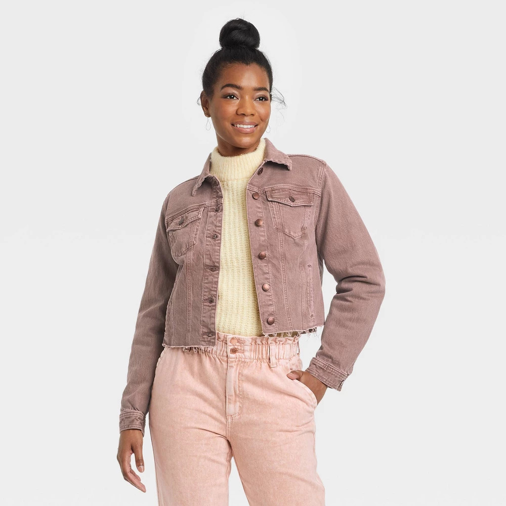 Women's Denim Jacket - Universal Thread Brown XXL | Target
