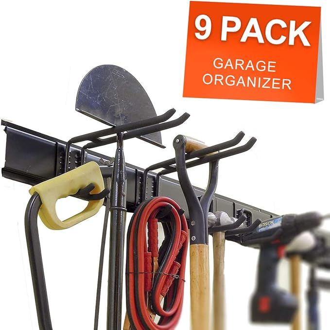 Ultrawall Garage Wall Organizer,9PC Garage Tool Hooks,Garden Tool Storage Rack | Amazon (US)