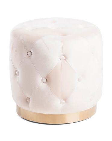 18in Tufted Velvet Ottoman | TJ Maxx