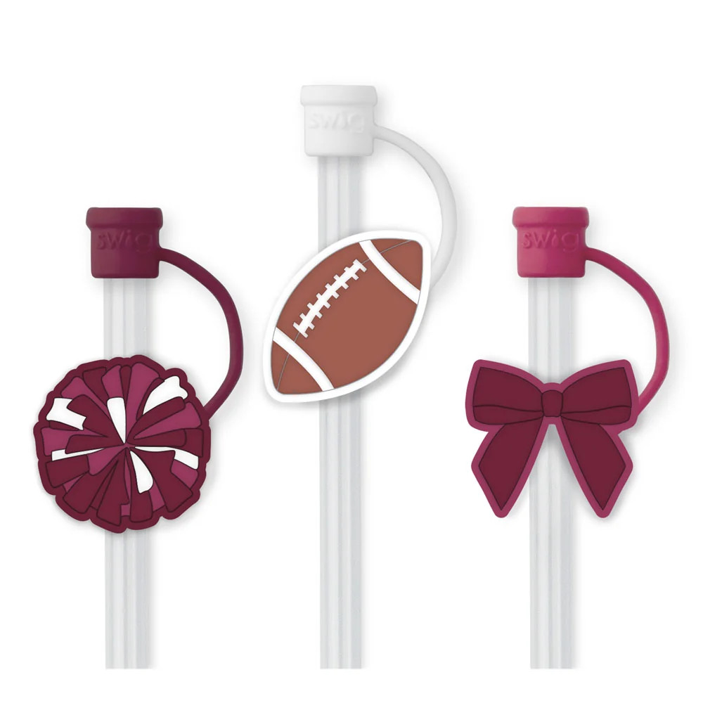We've Got Spirit Maroon Straw Topper Set | Swig Life