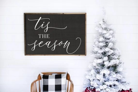 Tis the Season, Large Merry Christmas Wood Sign, Merry Christmas Sign Wood. Merry Christmas Sign,... | Etsy (US)