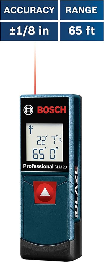 Bosch GLM 20 Compact Blaze 65' Laser Distance Measure | Amazon (US)
