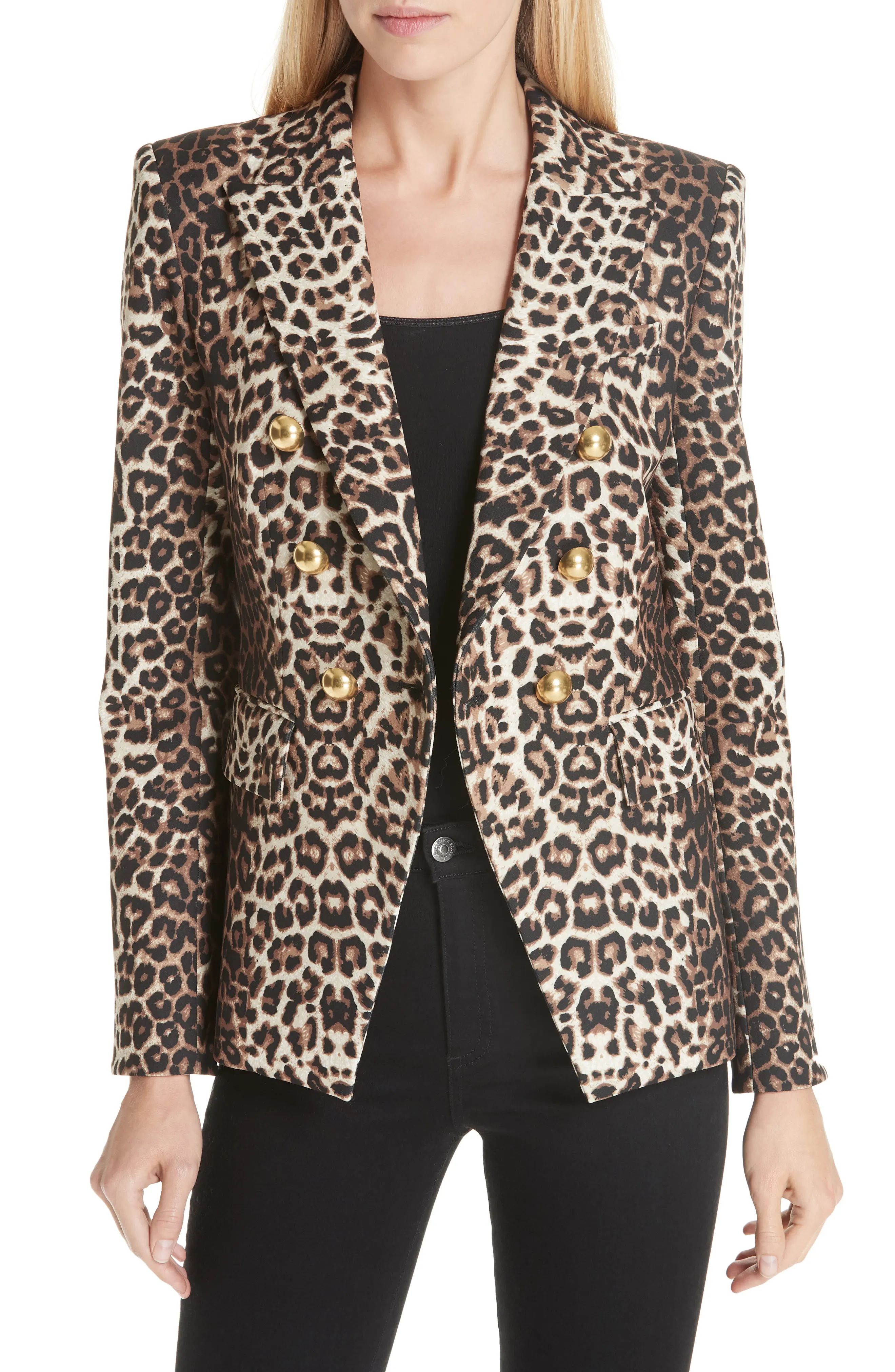 Women's Veronica Beard Miller Leopard Print Dickey Jacket, Size 00 - Brown | Nordstrom