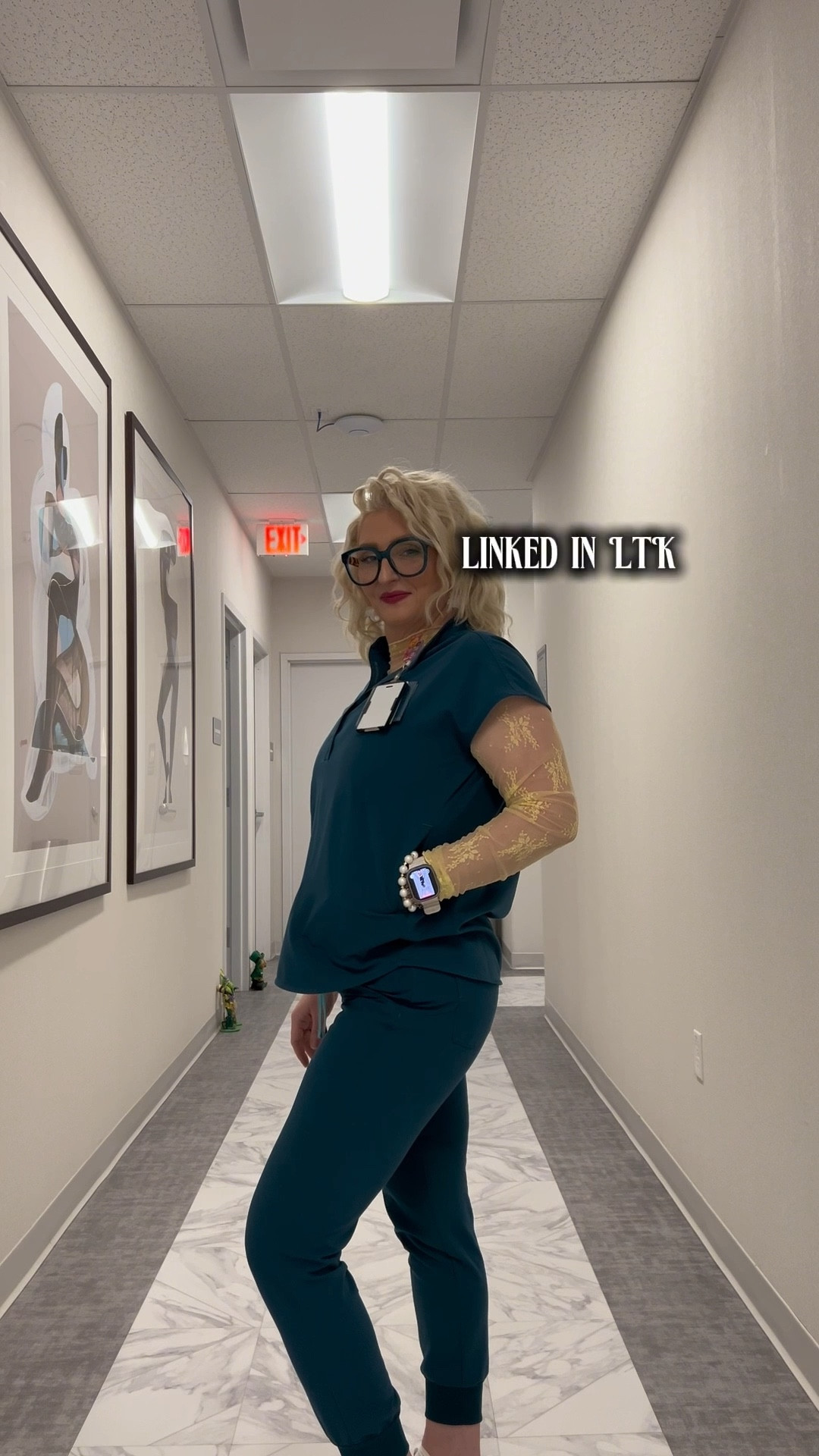 this is the scrub set i’ve been wearing nonstop lately
it fits so good and honestly feels like activewear

added this lace long sleeve underneath and it completely changed the look

perfect for long shifts but still feels put together

linked everything + a similar underscrub
