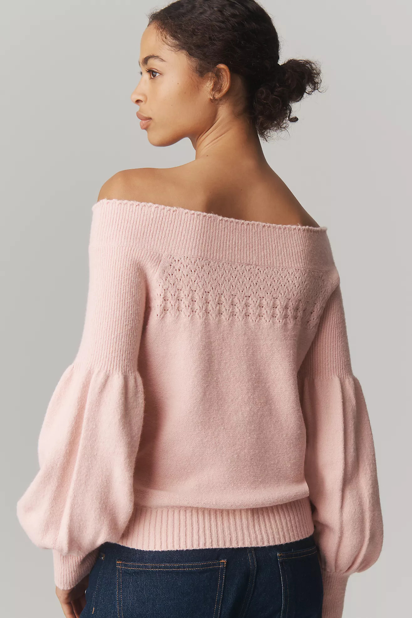 By Anthropologie Off-Shoulder Ruffle-Edge Sweater | Anthropologie (US)