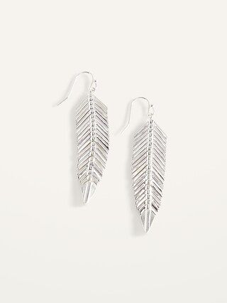 Silver-Toned Fishbone Drop Earrings for Women | Old Navy (CA)