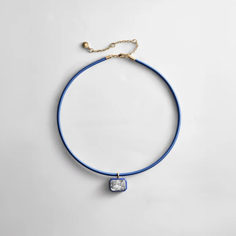 Lindsey Crystal Collar Necklace - Lapis | BaubleBar