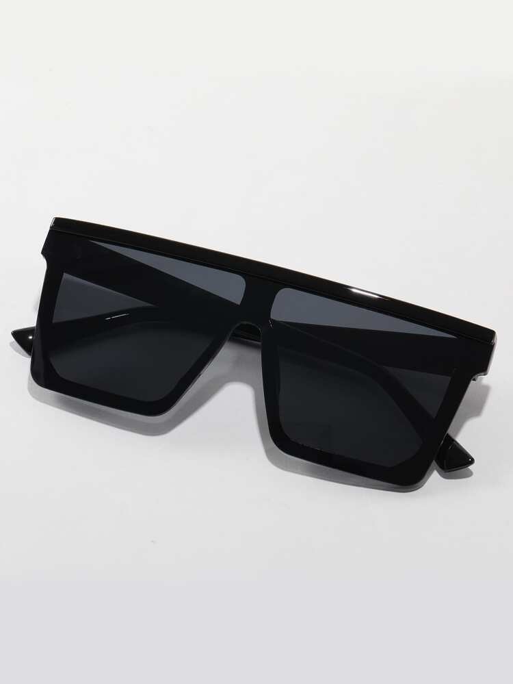 1pair Flat Top Black Fashion Glasses | SHEIN