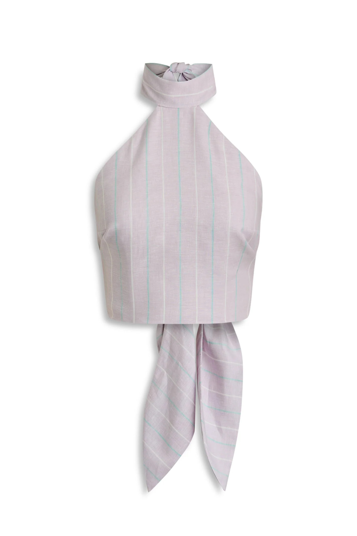 STRIPE HALTER TOP - MAUVE - Scanlan Theodore | Scanlan Theodore US