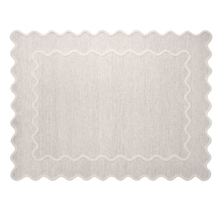 My Texas House Ivory Scallop Wool Indoor Area Rug, 9' x 12' | Walmart (US)