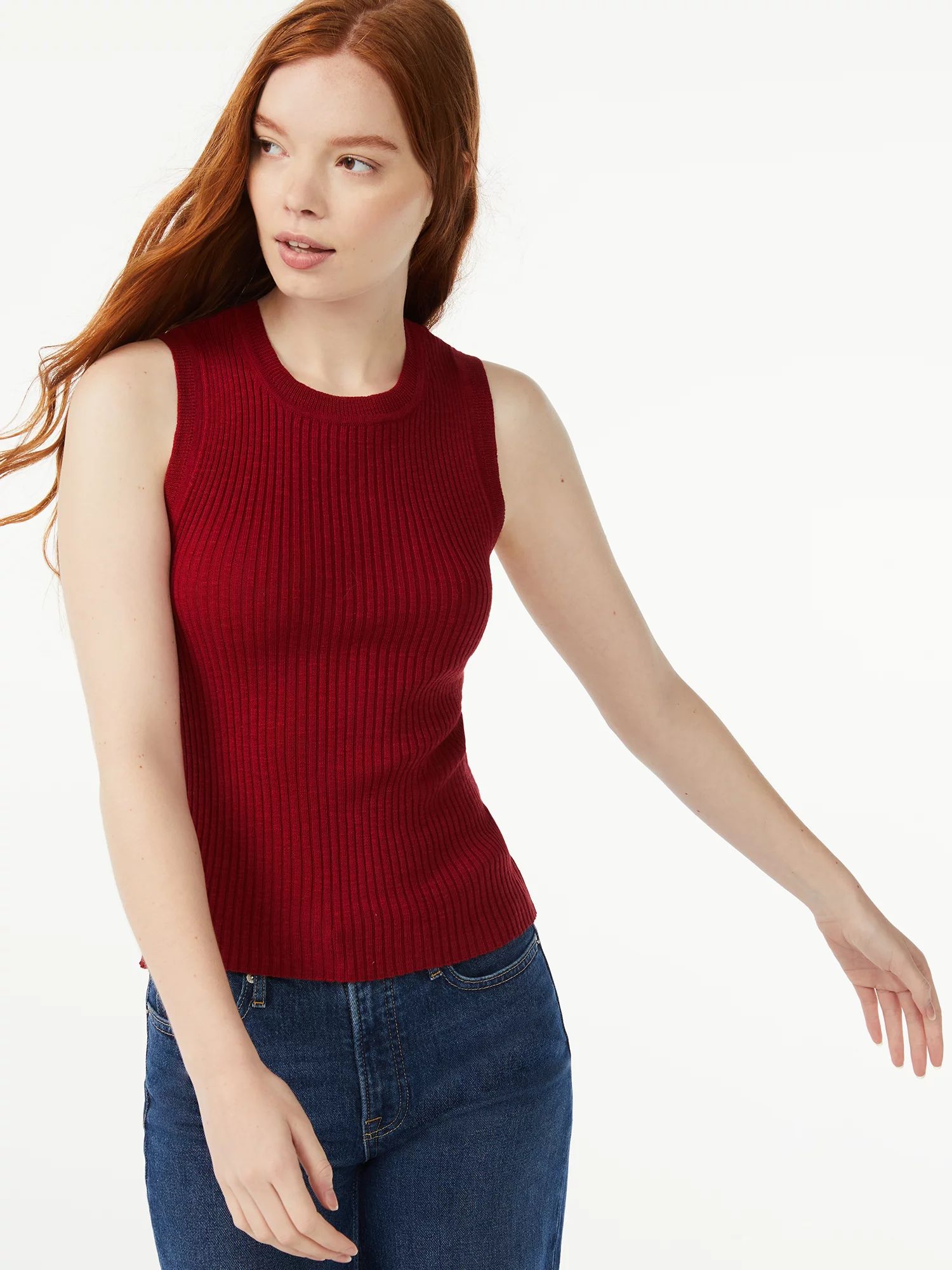Free Assembly Women's Rib Sweater Tank Top | Walmart (US)