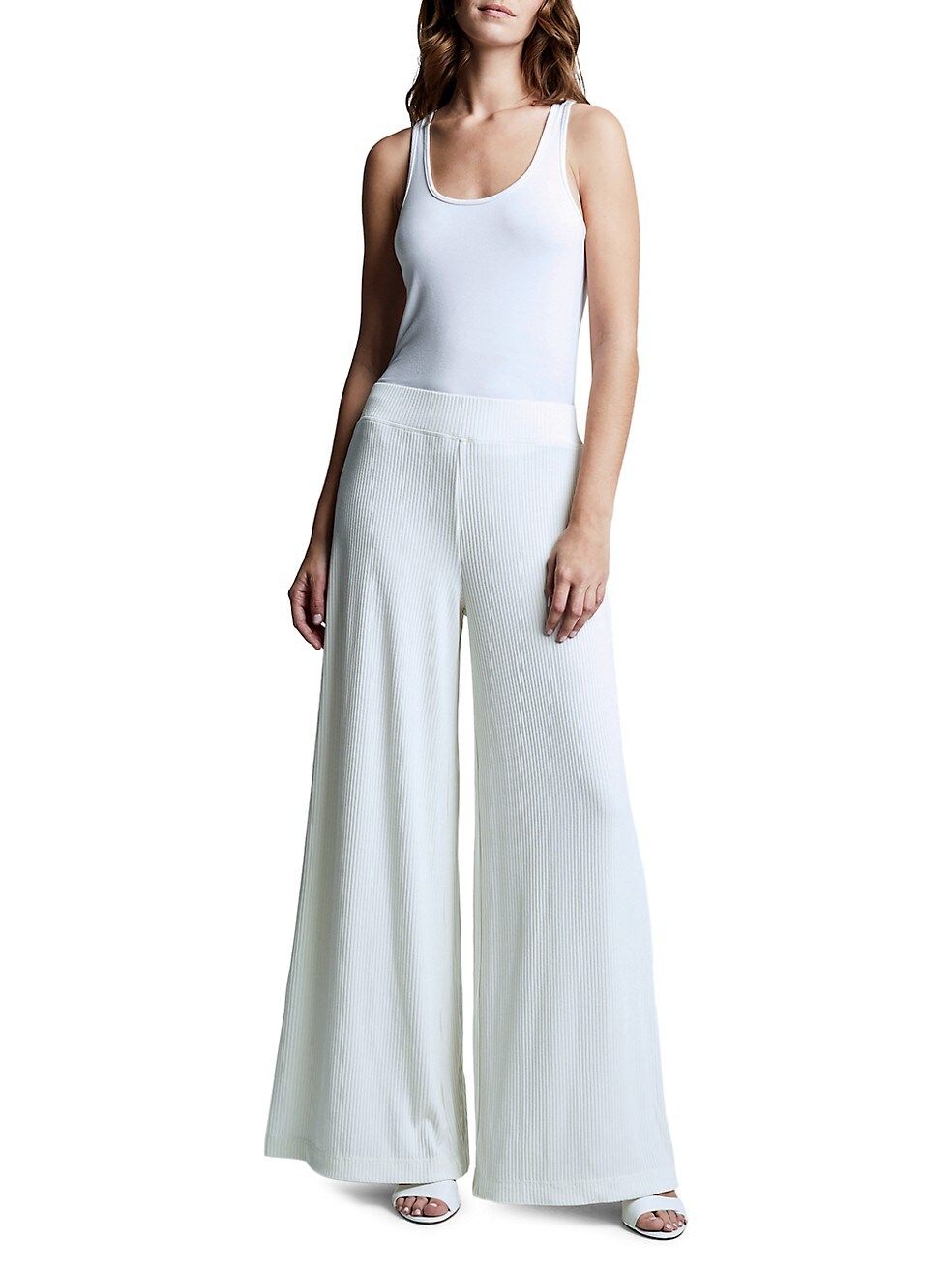 L'AGENCE The Crawford Ribbed Wide-Leg Pants | Saks Fifth Avenue