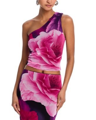 AQUA Floral Mesh Top - Exclusive   | Bloomingdale's Women | Bloomingdale's (US)