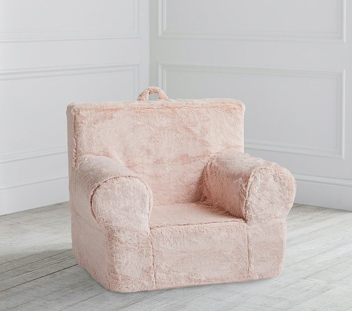 Blush Faux Fur Anywhere Chair® | Pottery Barn Kids