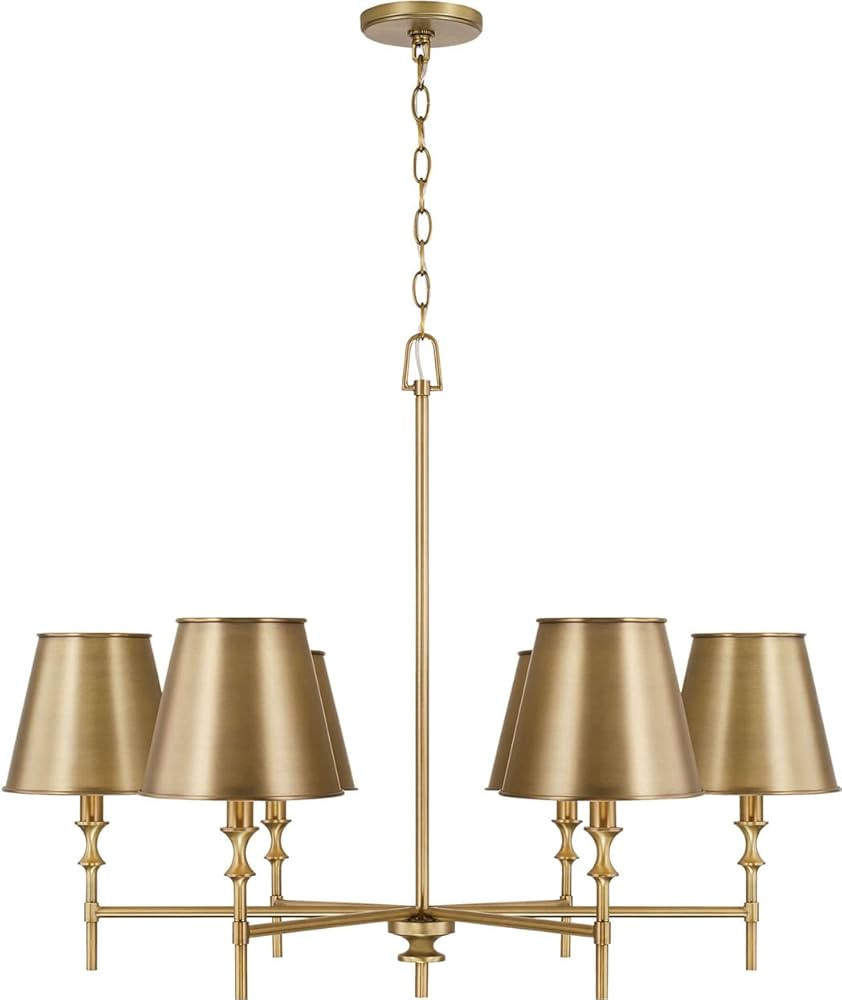 Capital Lighting 449761AD-707 Whitney Mid-Century Retro Vintage Metal Shade Chandelier, 6-Light 3... | Amazon (US)