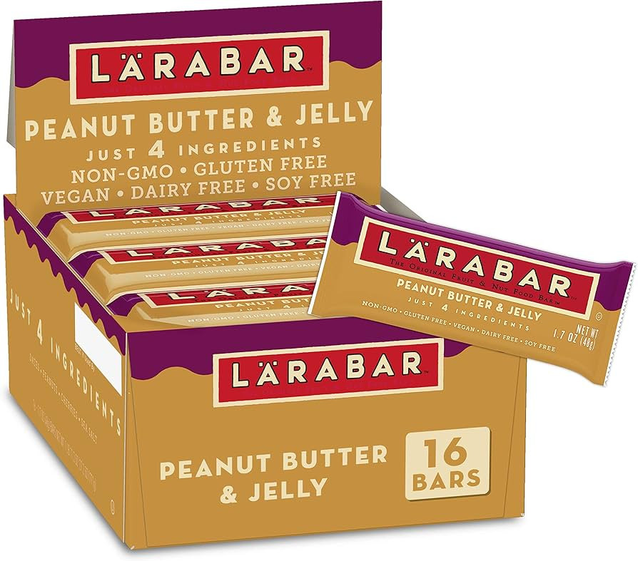 LÄRABAR Peanut Butter and Jelly, Gluten Free Vegan Fruit & Nut Bars, 16 ct | Amazon (US)