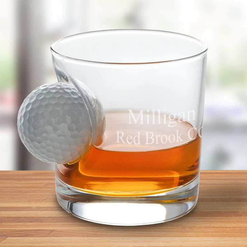 Personalized Engraved Whiskey Glass with Embedded Golf Ball, 8 oz | Unique Birthday or Father's D... | Etsy (US)