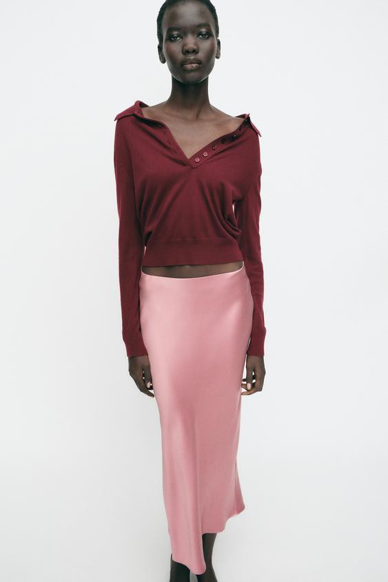 SATIN MIDI SKIRT | Zara UK