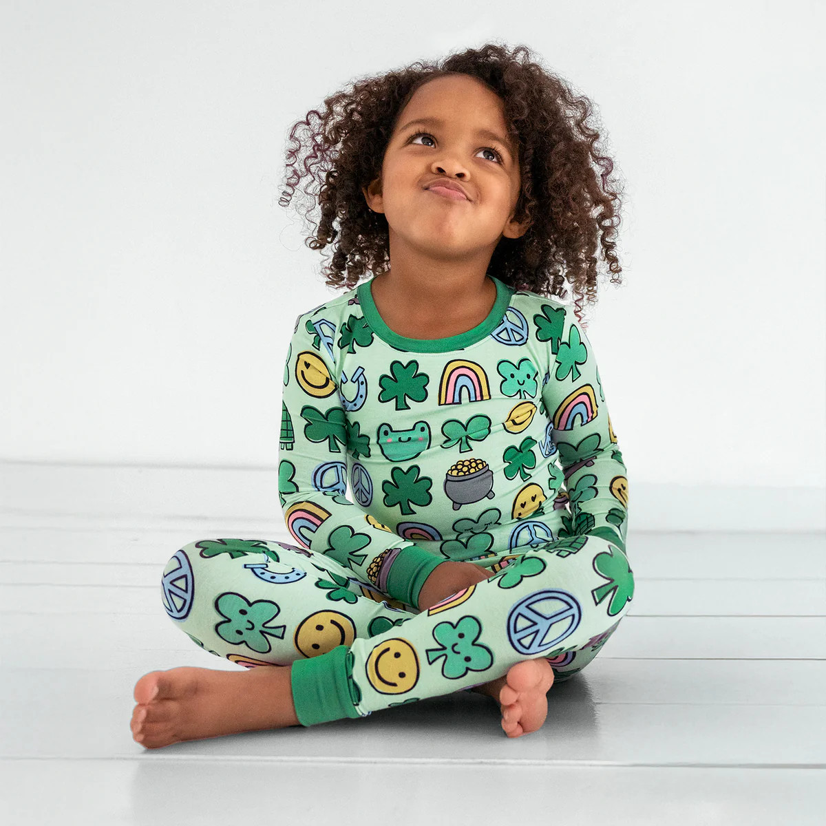 Happy Go Lucky Two-Piece Pajama Set | Little Sleepies