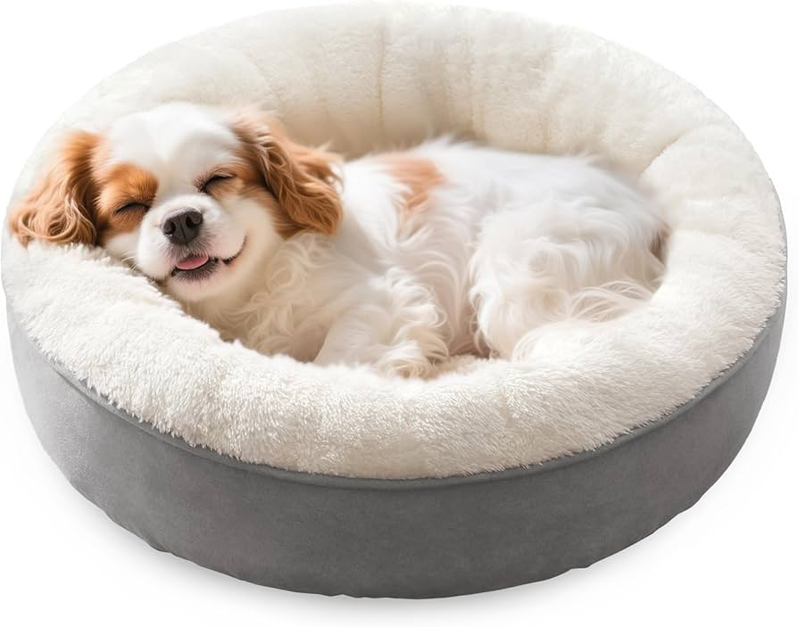Love's cabin Round Donut Cat and Dog Cushion Bed, 25in Pet Bed for Small or Medium Dogs, Anti-Sli... | Amazon (US)