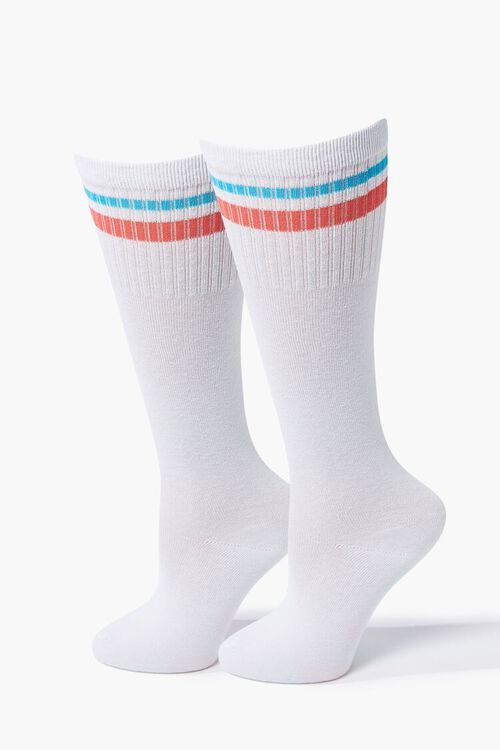 Striped-Trim Knee-High Socks | Forever 21 (US)