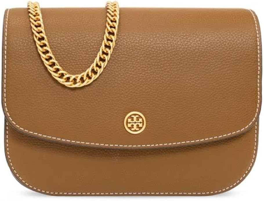 Tory Burch Women's Robinson Bistro Brown Pebbled Leather Handbag | Amazon (US)
