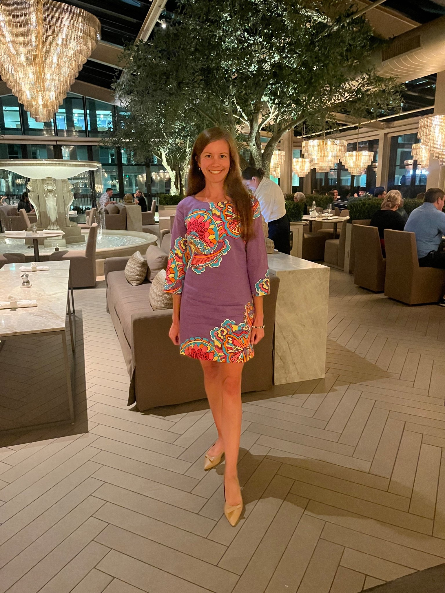 Last month I tried the new Restoration Hardware Rooftop Restaurant in Raleigh for a belated 40th birthday celebration for my best friend! We enjoyed the most beautiful boujee lattes and delicious sea salt chocolate chip cookies!🍪 And the atmosphere was absolutely stunning! Definitely recommend for a special occasion! 

I wore a long sleeved Lilly Pulitzer dress I’ve had for years. This print is perfect for the transition into fall. My shoes and jewelry are classics that are fortunately still available for you to shop! 

I’ve linked my Kendra Scott Collette huggie earrings, Kendra Scott x Disney Mickey Mouse pearl necklace, Fahlo Koala bracelet, and Sarah Flint Natalie flats in sand calf. These pointy toe ballet flats have the most darling bow detail and are perfect for fall!

#LTKStyleTip