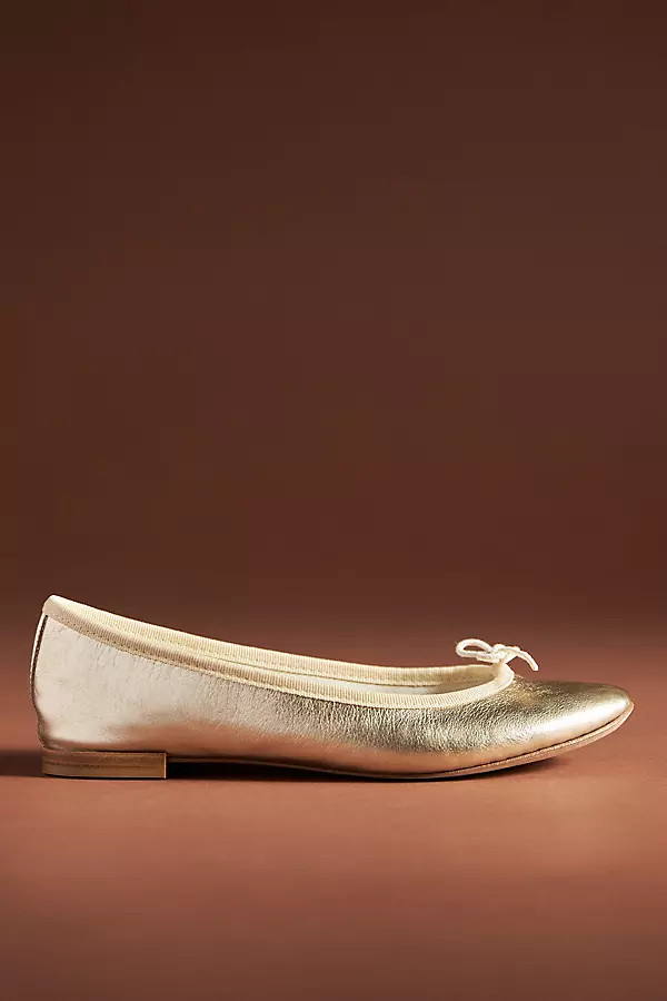 Repetto Cendrillon Ballerina Flats By Repetto in Gold Size 40 | Anthropologie (US)