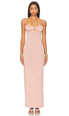 Montce Swim Petal Long Dress in Prima Pink Sparkle from Revolve.com | Revolve Clothing (Global)