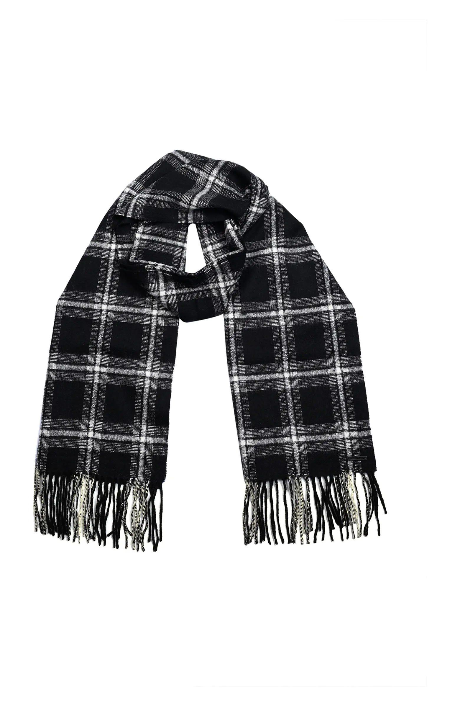 AllSaints Windowpane Plaid Wool Scarf | Nordstrom | Nordstrom