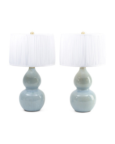 2pk 26.5in Double Gourd Ceramic Table Lamps | Furniture & Lighting | Marshalls | Marshalls