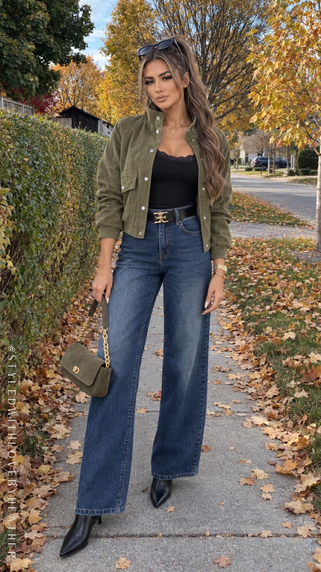 Olive green, black, and dark-wash denim might be one of my new favorite fall outfit combinations. The suede-style jacket gives the basics that richer fall texture, while the pointed boots and structured bag make everything feel instantly more polished. I linked the pieces to recreate this fall look on my LTK! 

 #LTKdayinmylife #LTKootd #LTKPetite