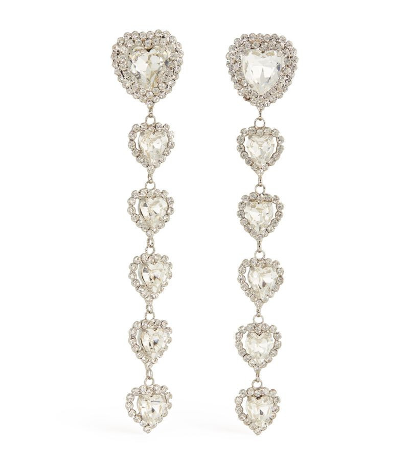 Alessandra Rich Crystal-Embellished Heart Clip-On Earrings | Harrods