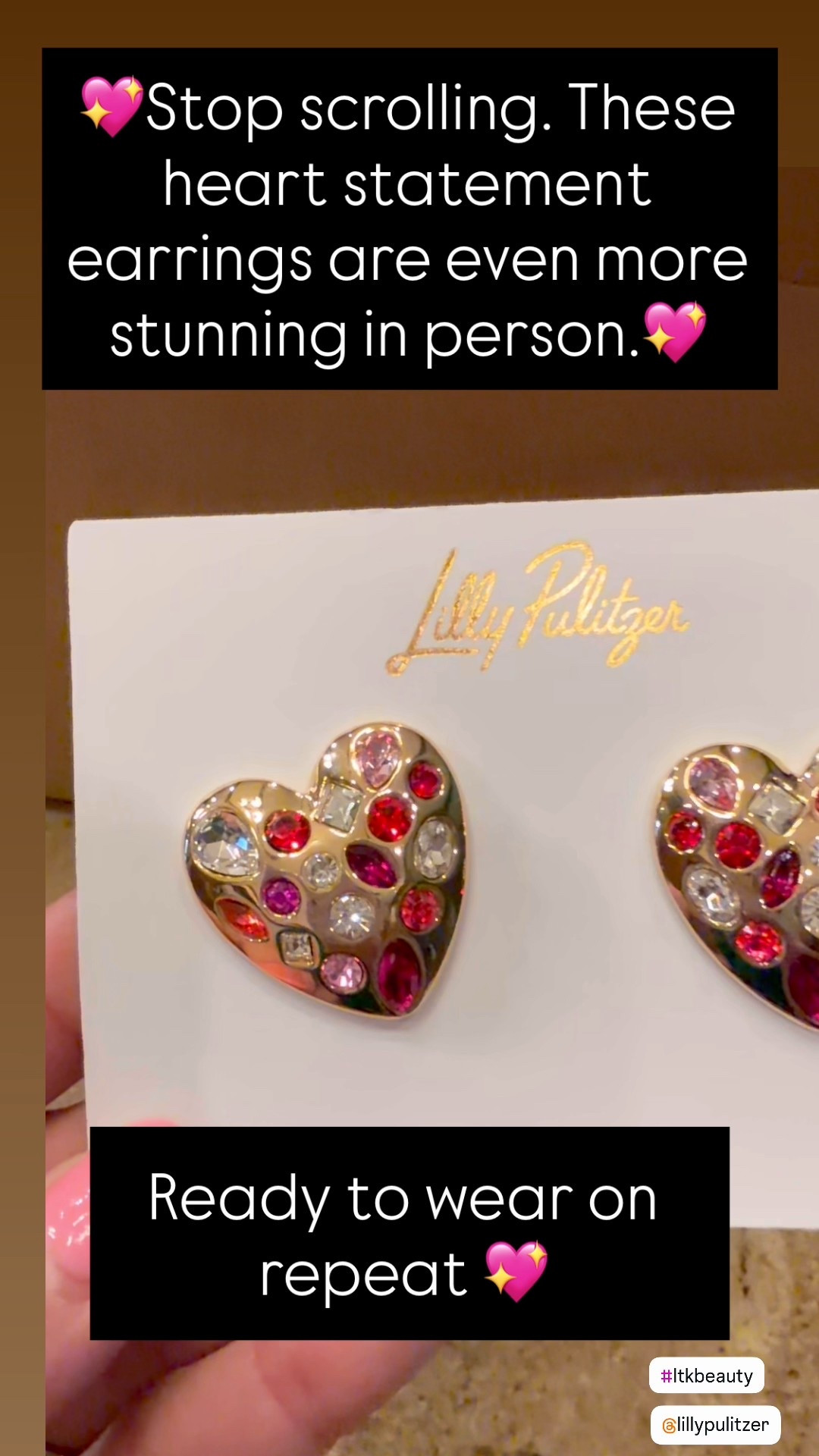 Heart Earrings 

These heart statement earrings are even more beautiful in person 🤍✨
The perfect mix of pinks, reds, and sparkle—easy to dress up or down and absolutely a pair you’ll reach for on repeat. From date night to everyday outfits, they add the perfect pop. I have a feeling these won’t last long once you see them close up!

statement earrings, heart earrings, Valentine’s jewelry, pink crystal earrings, red crystal earrings, gold statement earrings, Lilly-inspired jewelry, dressy accessories, date night jewelry, spring accessories, giftable earrings, bold earrings, feminine jewelry


#statementearrings #heartearrings #valentinesstyle #springaccessories
#dressylooks #everydayglam #jewelryfinds #ltkstyle #ltkfashion
#pinkandred #giftideas #wearitonrepeat
#LillyPulitzer



#LTKBeauty #LTKFindsUnder100 #LTKSeasonal
