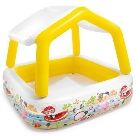 Intex Inflatable Ocean Scene Sun Shade Kids Swimming Pool with Canopy | Walmart (US)