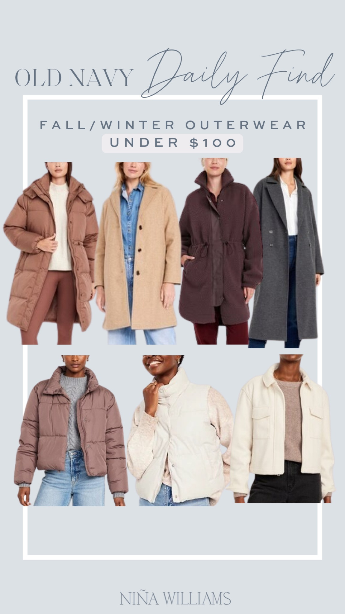 Old Navy fall / winter outerwear under $100! Fall jackets - winter coats - moms sportswear 

#LTKOver40 #LTKFindsUnder100 #LTKGiftGuide