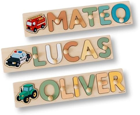 Name Puzzle for Kids Personalized,Wooden Name Puzzle for Toddlers 1-3,Montessori Toys,1 Year Old ... | Amazon (US)