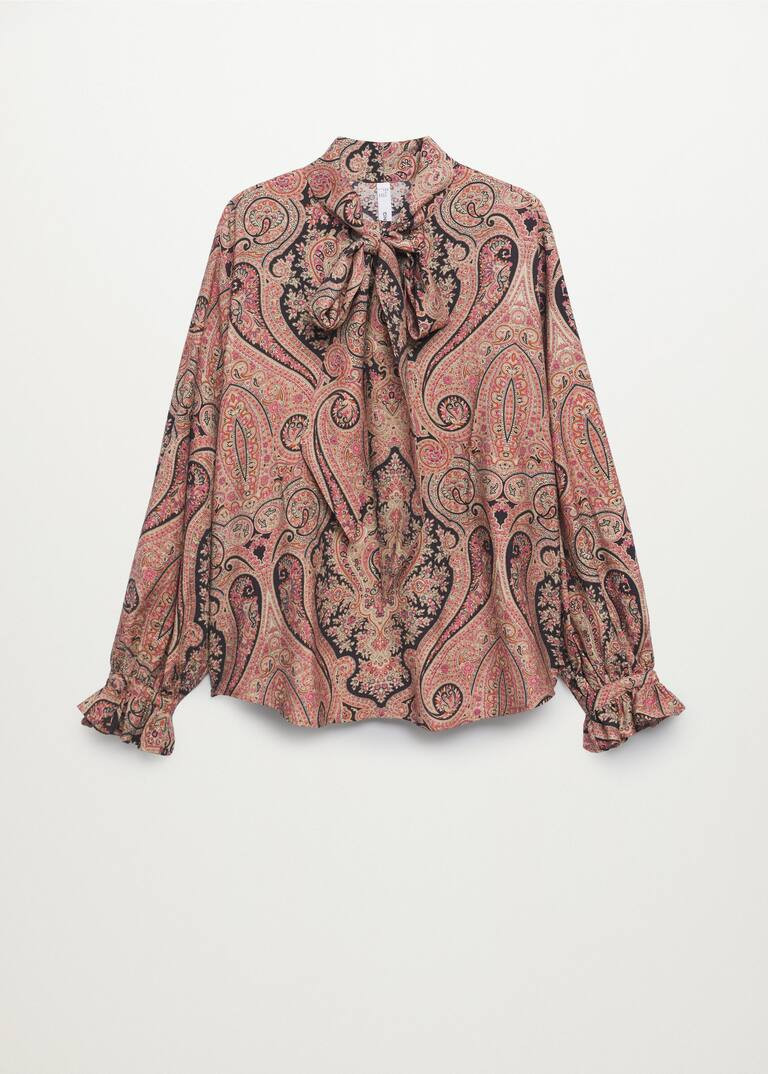 Tie-neck blouse | MANGO (US)