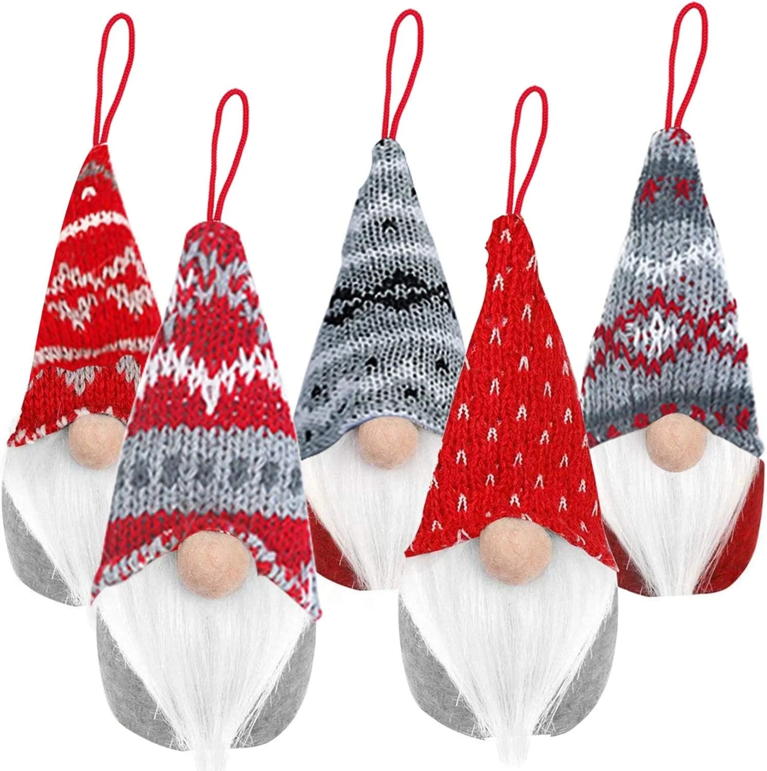GuassLee 5 Pack Gnome Christmas Plush Ornaments Set, Gnome Hat Tomtees Plush Scandinavian Santa B... | Walmart (US)