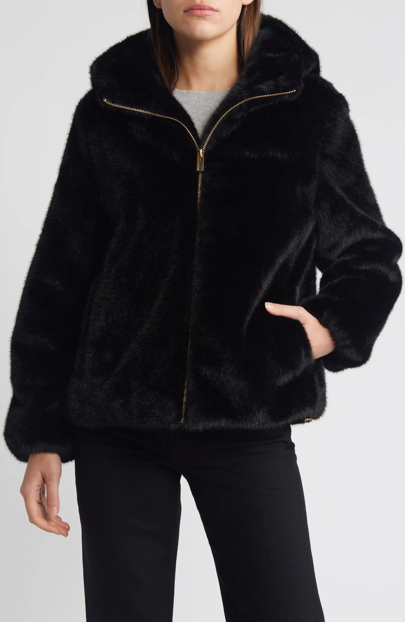 Via Spiga Hooded Faux Fur Jacket | Nordstrom | Nordstrom