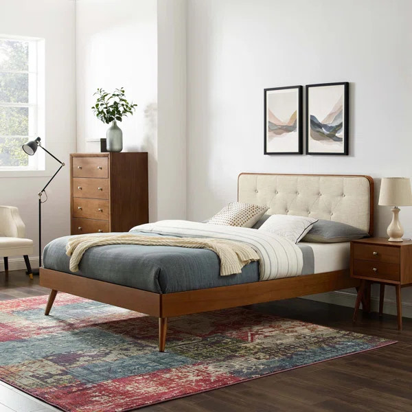 Bridgette Wood Platform Bed with Splayed Legs | Wayfair North America