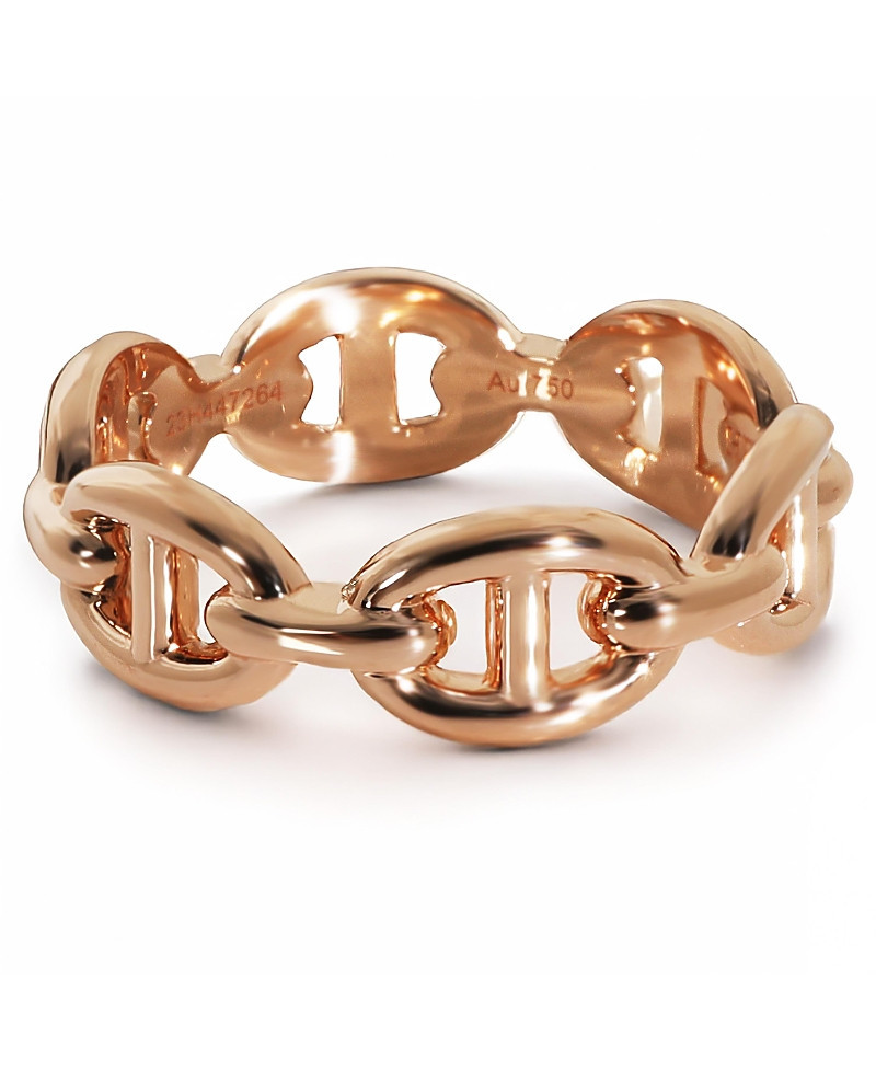 Pre-Owned HERMES Chaine d'Ancre Enchainee 18k Rose Gold Ring | Bloomingdale's (US)