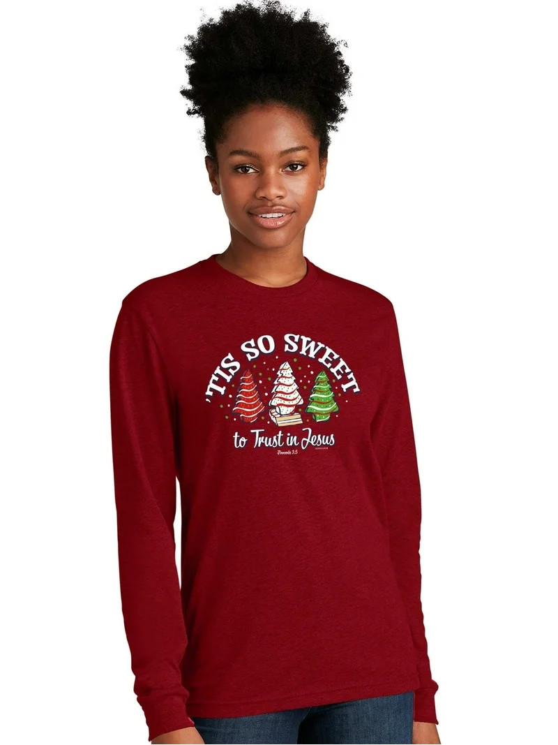 Blessed Girl Womens Long Sleeve T-Shirt Tis So Sweet, Cardinal, XL | Walmart (US)