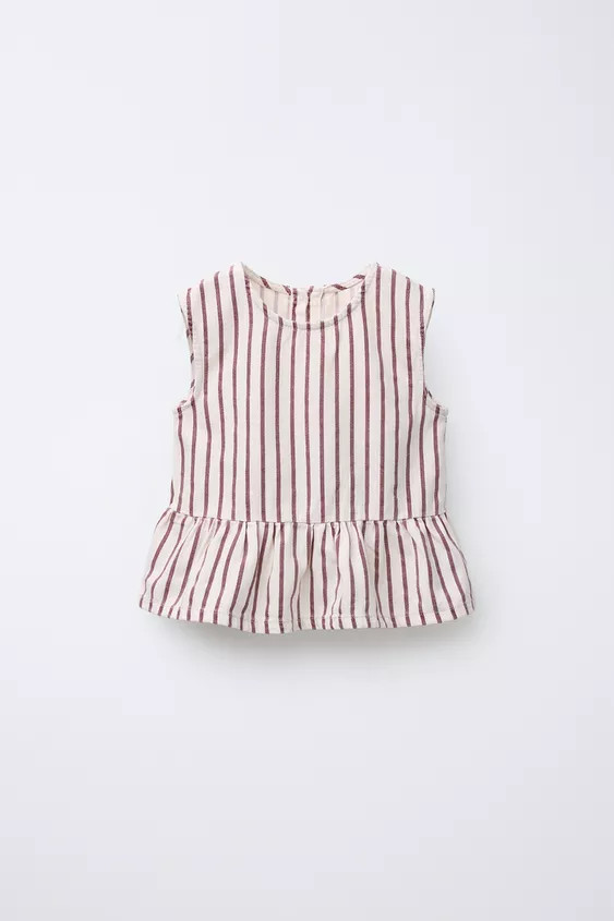 STRIPED TWILL TOP | Zara US