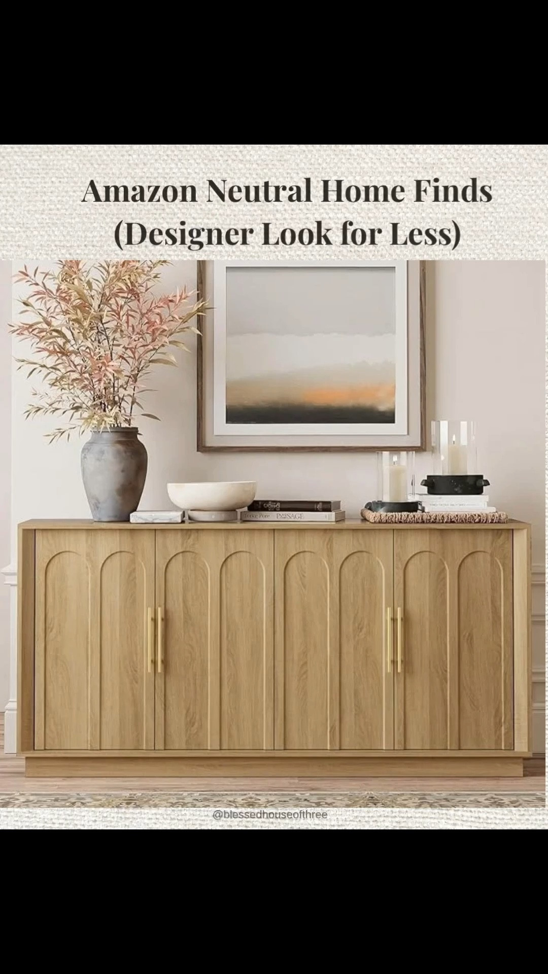 Amazon neutral home finds with a designer look for less 🤍 sharing some of my favorite elevated pieces that give that high-end, curated feel without the high price point. This arch cabinet is a great look for less  These are perfect for creating a warm, neutral home with texture, wood tones, and timeless decor. Follow me on LTK for daily home decor, Amazon finds, and styling inspiration.

#LTKHome #LTKSaleAlert