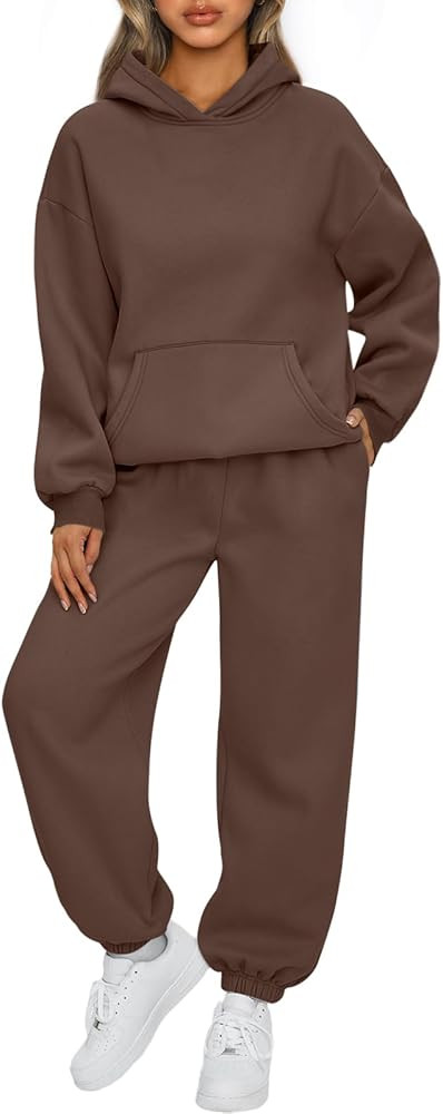AUTOMET Womens 2 Piece Outfits Lounge Hoodie Sweatsuit Sets Plus Size Fall Fashion Clothes Airpor... | Amazon (US)