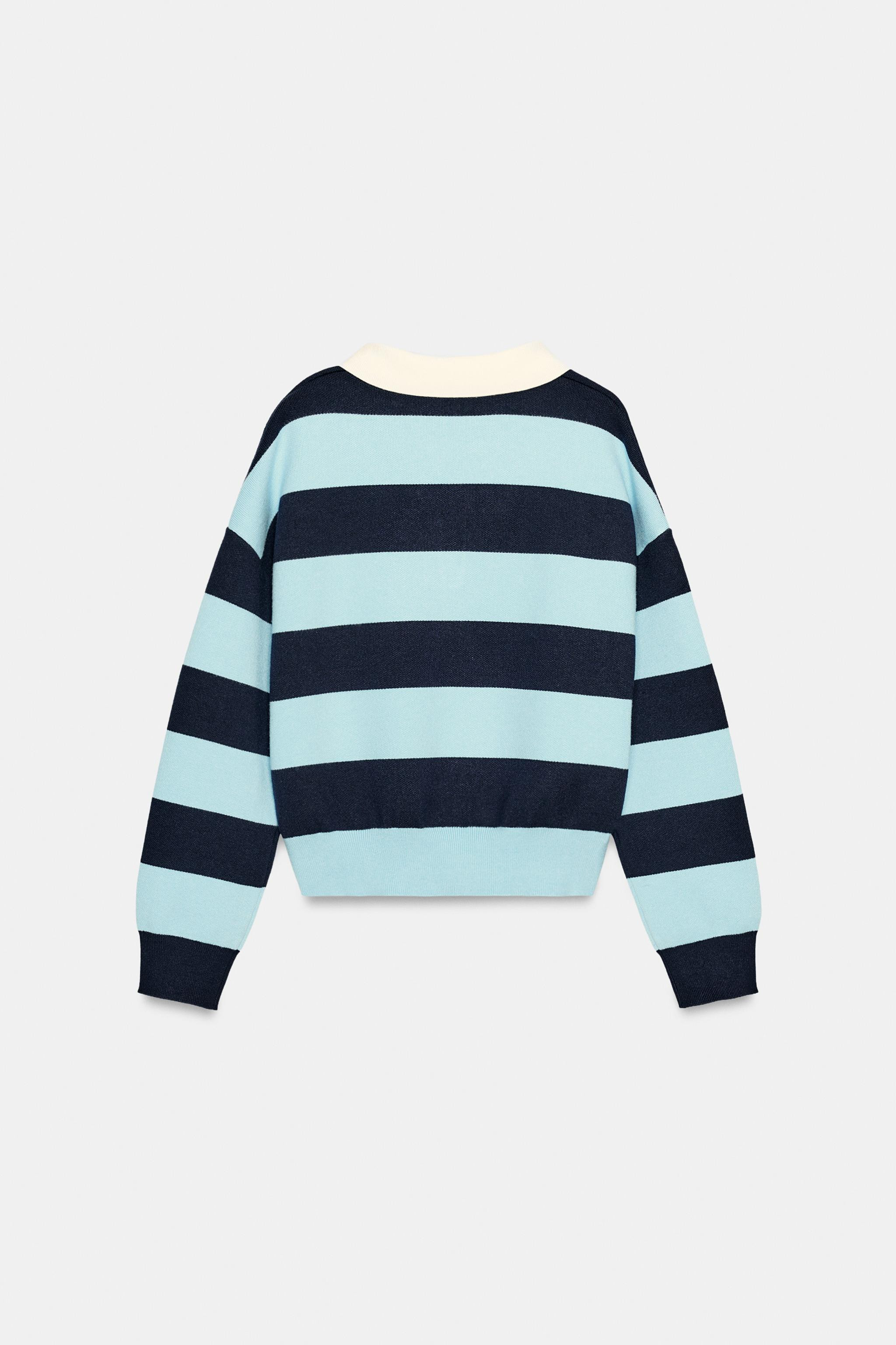 STRIPED KNIT POLO | Zara Canada